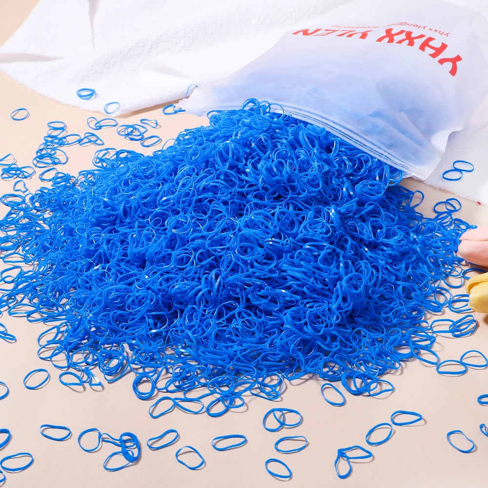 Banda de goma desechable de colores para niña, diadema para el pelo, coleteros, accesorios para el cabello, 500/1000/2000 piezas