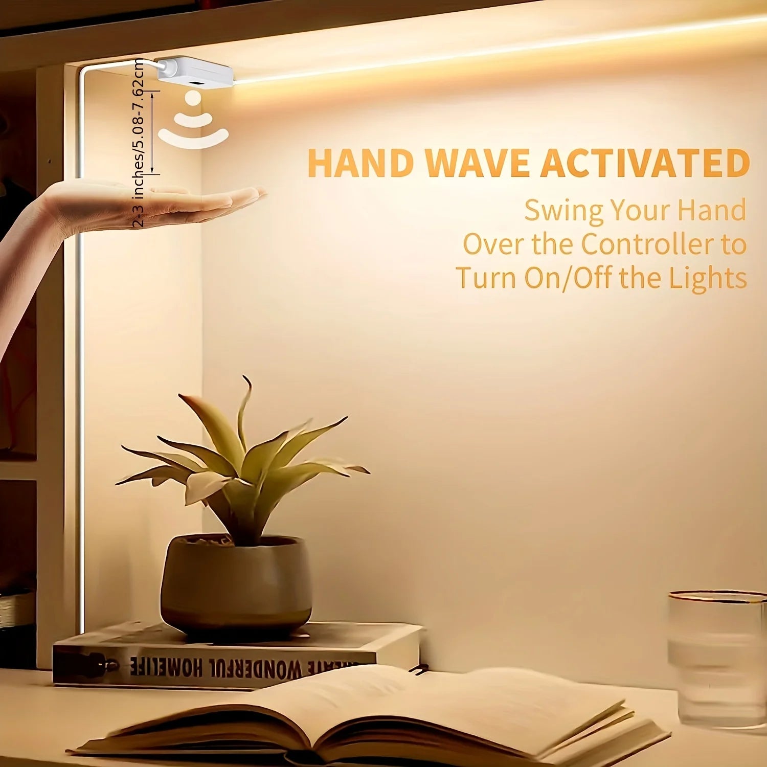 Tira de luces LED con detección manual, Sensor de encendido y apagado de movimiento, 5V, USB, 30LED/M, cinta de luces de diodo para decoración de armario, iluminación de cocina