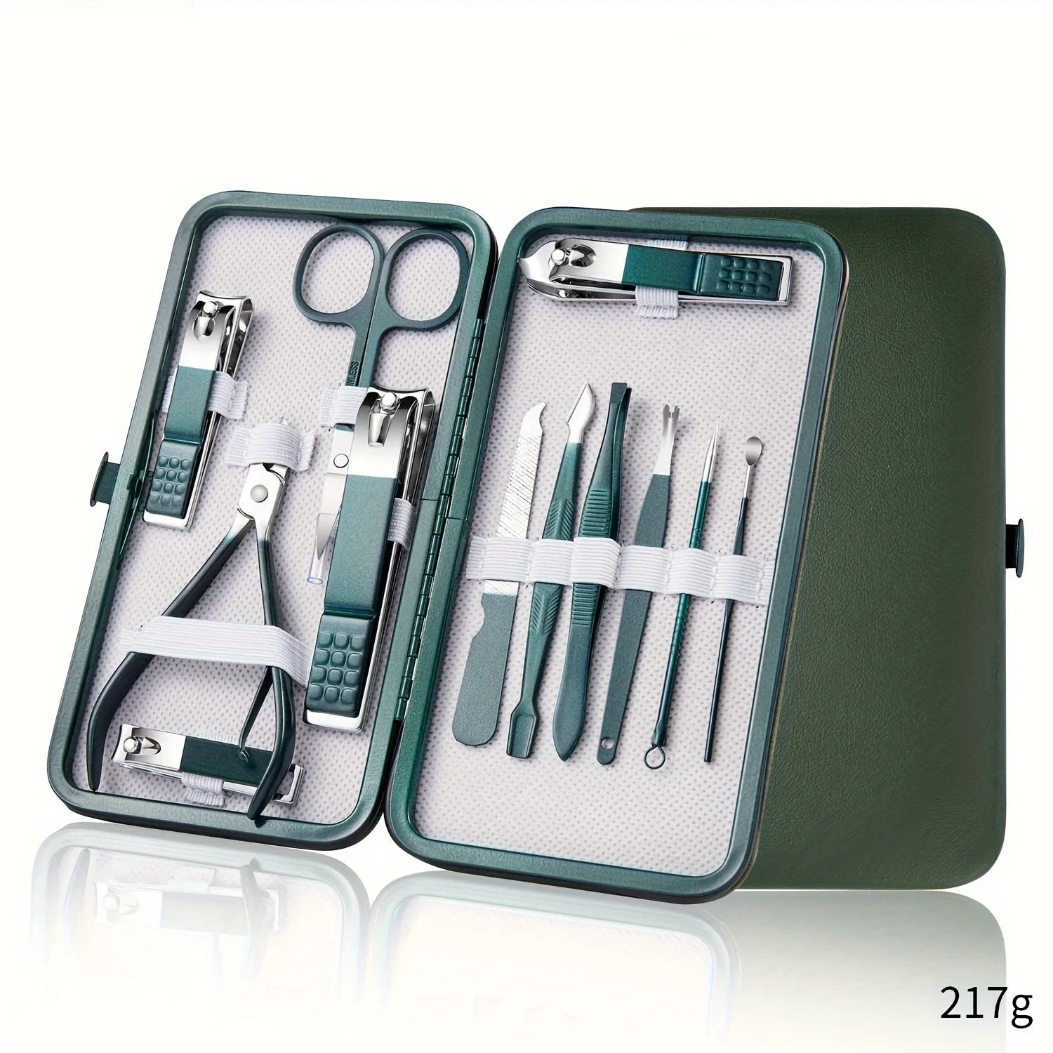 Kit profesional para el cuidado de las uñas, juego de manicura y pedicura de acero inoxidable, cortaúñas con estuche de viaje, 7/10/12/18 piezas